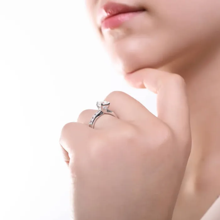 BERRICLE Rings Solitaire 16ct Asscher CZ Ring Set in Sterling Silver