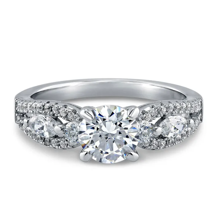 BERRICLE Rings Solitaire 1ct CZ Ring in Sterling Silver
