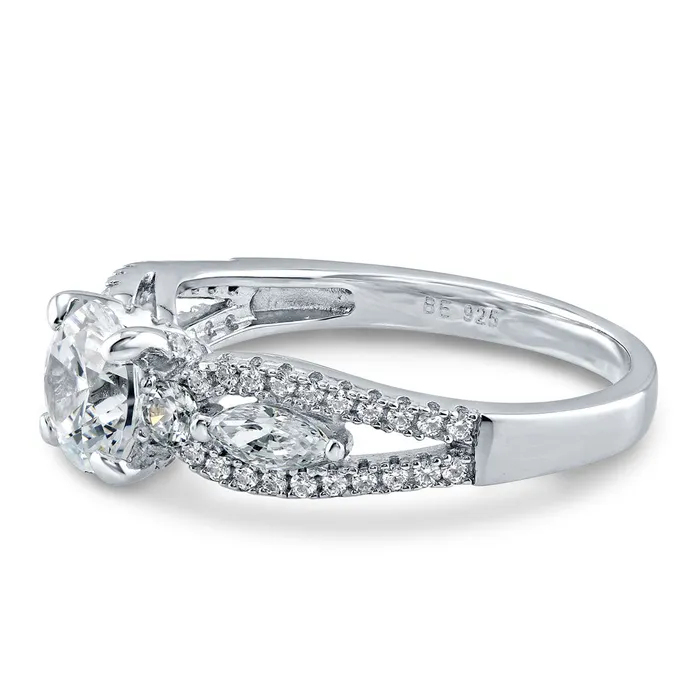 BERRICLE Rings Solitaire 1ct CZ Ring in Sterling Silver