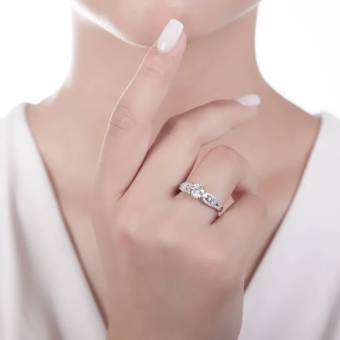 BERRICLE Rings Solitaire 1ct CZ Ring in Sterling Silver