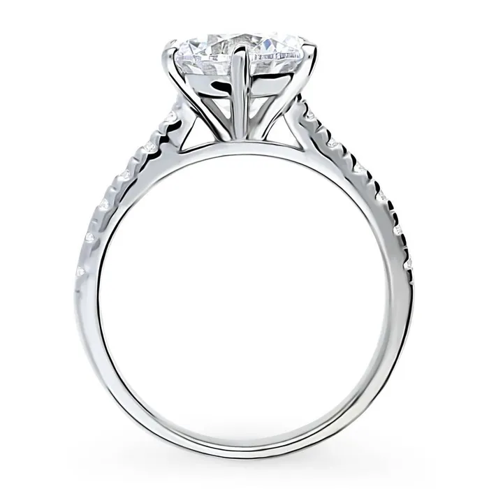 BERRICLE Rings Solitaire 27ct CZ Ring in Sterling Silver