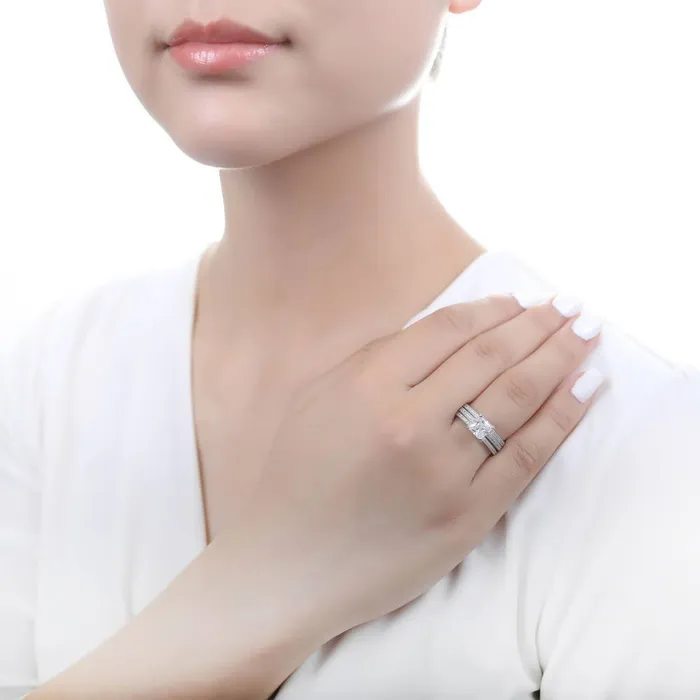 BERRICLE Rings Solitaire 2ct Princess CZ Ring Set in Sterling Silver