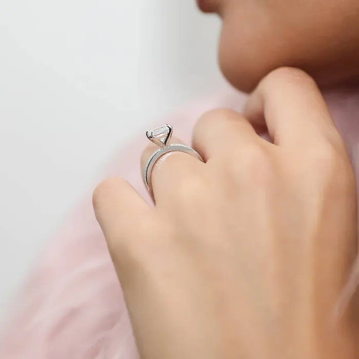 BERRICLE Rings Solitaire 2ct Princess CZ Ring Set in Sterling Silver