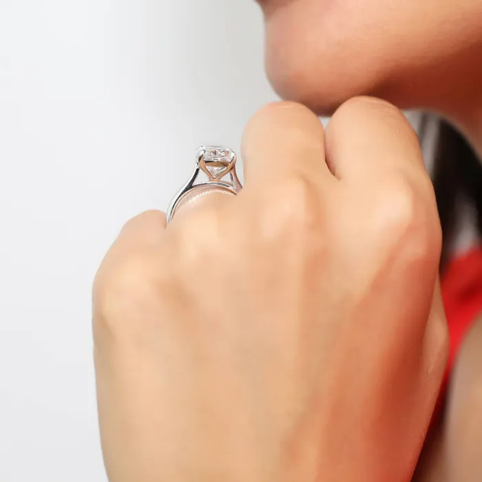 BERRICLE Rings Solitaire 55ct Oval CZ Ring Set in Sterling Silver
