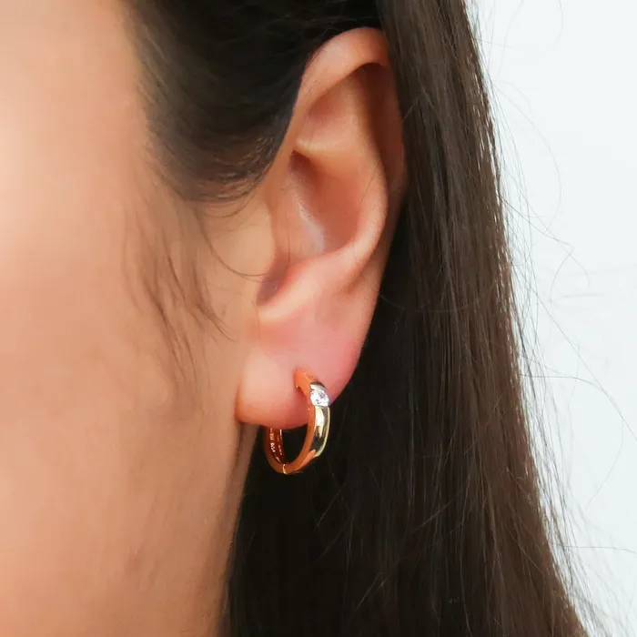BERRICLE Solitaire CZ Hoop Earrings in Sterling Silver 3 Pairs Earrings