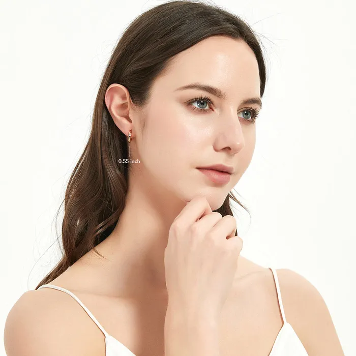 BERRICLE Solitaire CZ Hoop Earrings in Sterling Silver 3 Pairs Earrings