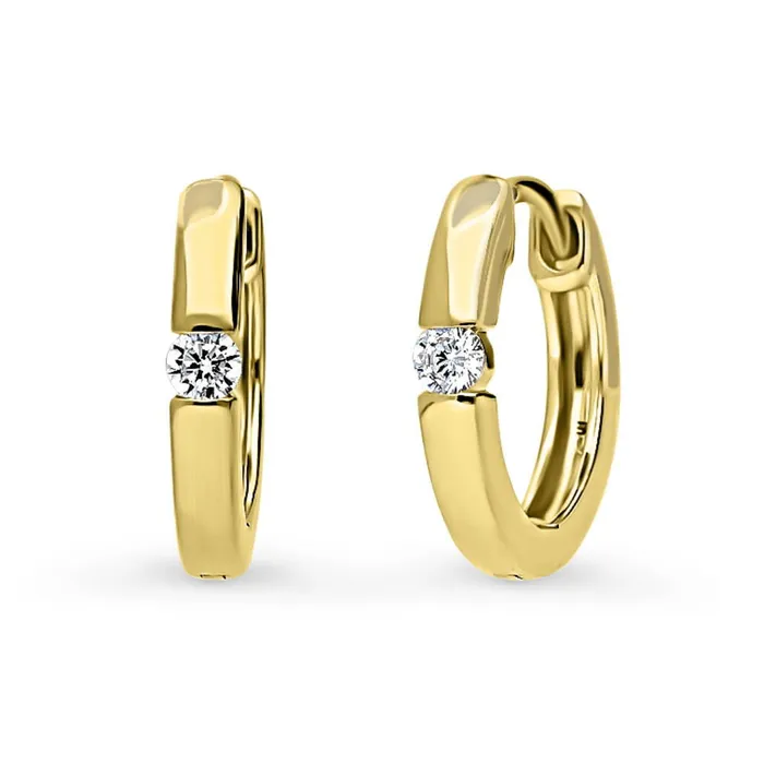 BERRICLE Solitaire CZ Hoop Earrings in Sterling Silver 3 Pairs Earrings