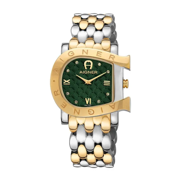 Bracelets Aigner AIGNER Womens Massa Green Dial SilverGold Bracelet Watch Bracelets Aigner AIGNER Womens Massa Green Dial SilverGold Bracelet Watch