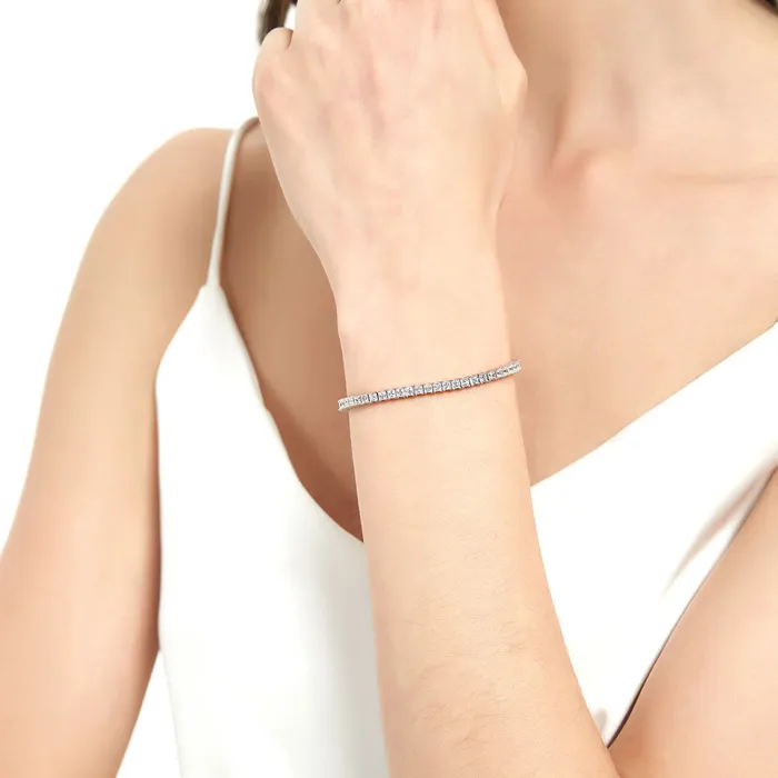 Bracelets BERRICLE Princess CZ Tennis Bracelet in Sterling Silver