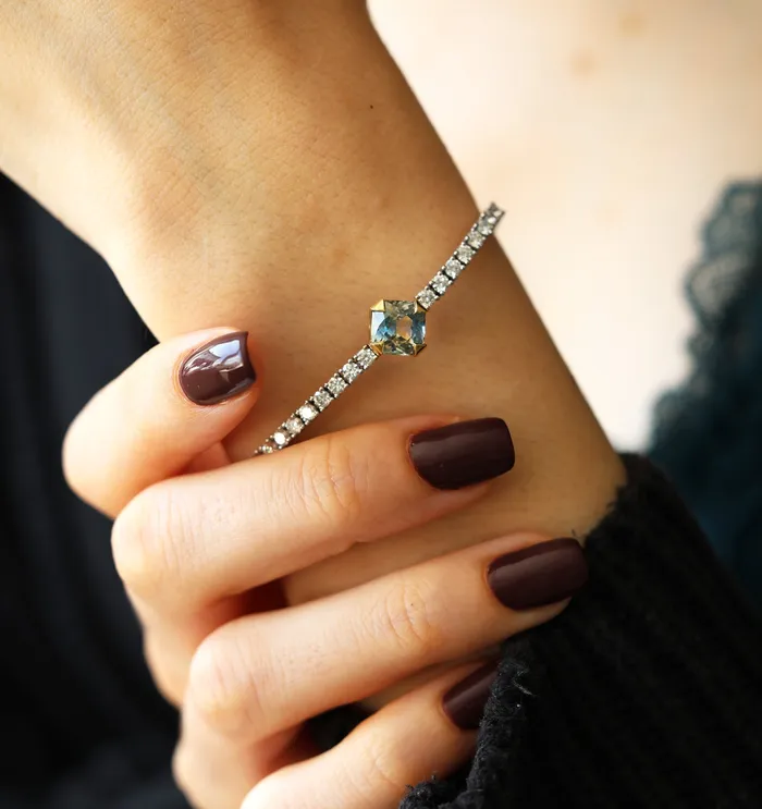 Bracelets Capucinne Sapphire Diamond Tennis Bracelet 18K Gold