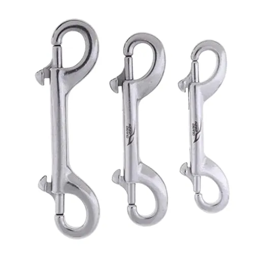 Bracelets Dropshipped via Social Commerce Network ATORSE Diving Stainless Steel Double Ended Bolt Snap Buckle Metal Clip Hook 90mm