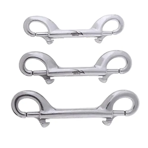 Bracelets Dropshipped via Social Commerce Network ATORSE Diving Stainless Steel Double Ended Bolt Snap Buckle Metal Clip Hook 90mm