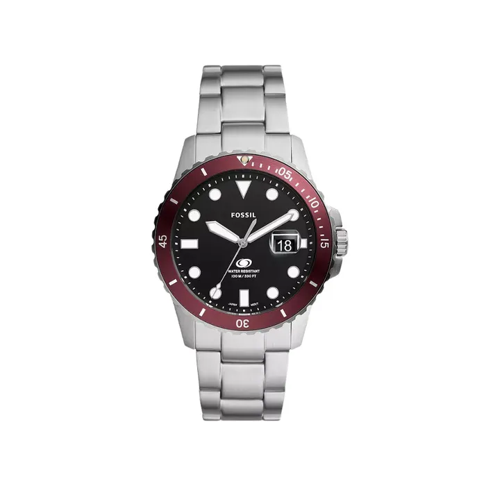 Bracelets Fossil Blue Dive Mens ThreeHand Date Stainless Steel Watch Fossil