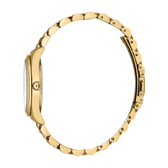 Bracelets Just Cavalli Womens Gold Color Case Watch with Silver Dial and Gold Metal Bracelet Just Cavalli