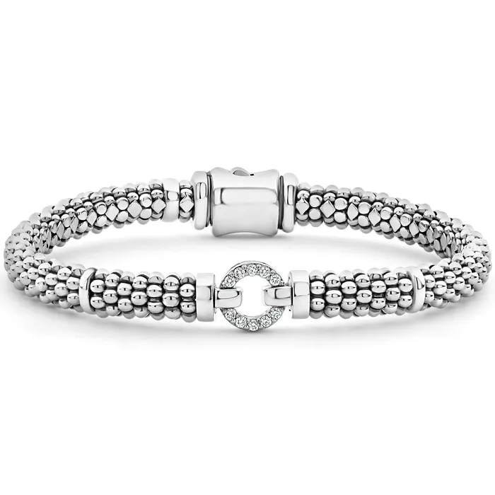 Bracelets Lagos Enso Diamond Circle Caviar Bracelet 6mm