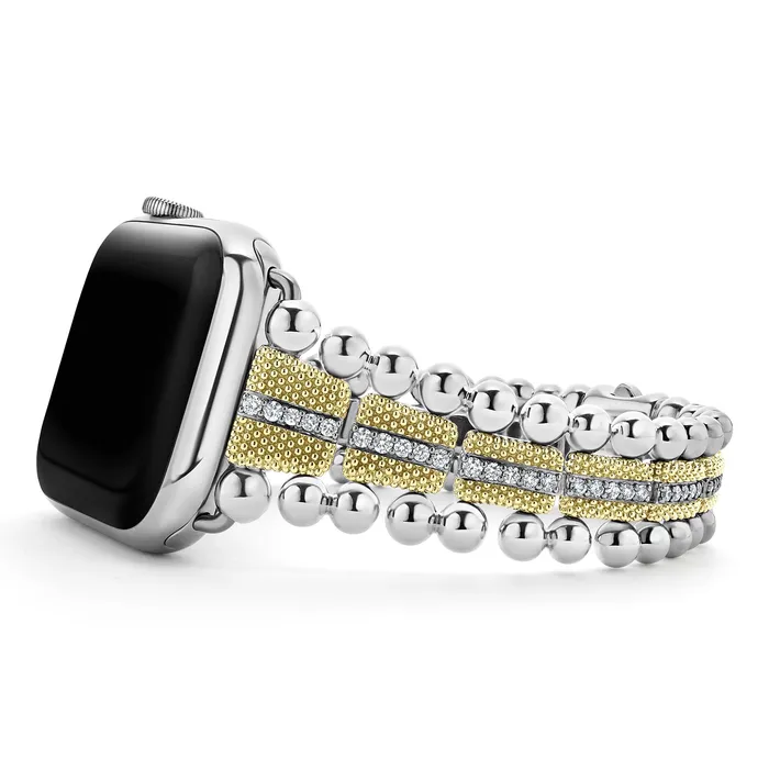 Bracelets LAGOS Smart Caviar 18K Gold and Diamond Caviar Beaded Watch Bracelet4249mm Bracelets LAGOS Smart Caviar 18K Gold and Diamond Caviar Beaded Watch Bracelet4249mm