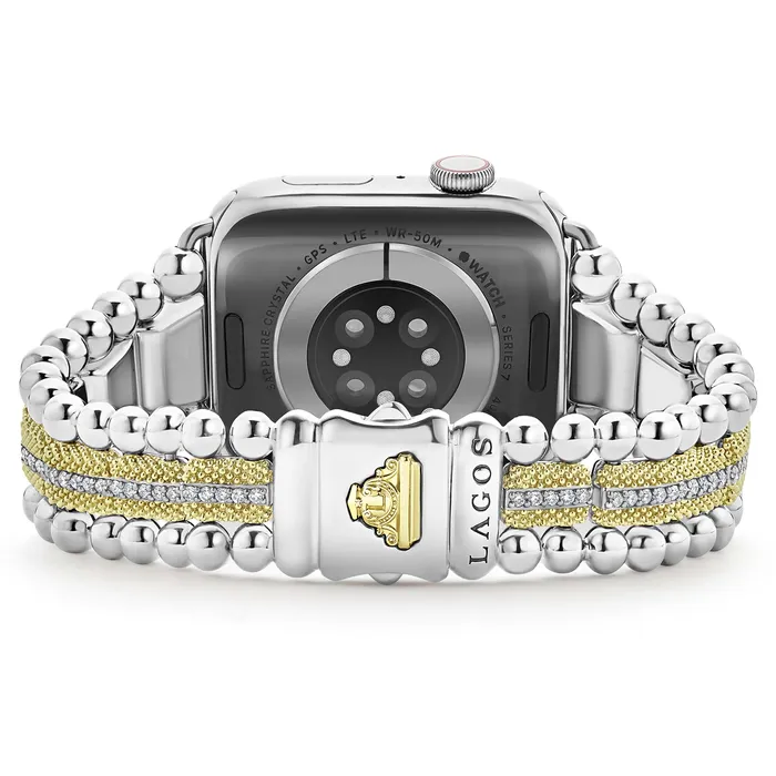 Bracelets LAGOS Smart Caviar 18K Gold and Diamond Caviar Beaded Watch Bracelet4249mm Bracelets LAGOS Smart Caviar 18K Gold and Diamond Caviar Beaded Watch Bracelet4249mm