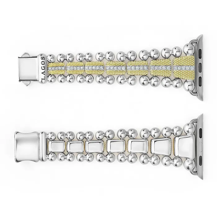 Bracelets LAGOS Smart Caviar 18K Gold and Diamond Caviar Beaded Watch Bracelet4249mm Bracelets LAGOS Smart Caviar 18K Gold and Diamond Caviar Beaded Watch Bracelet4249mm