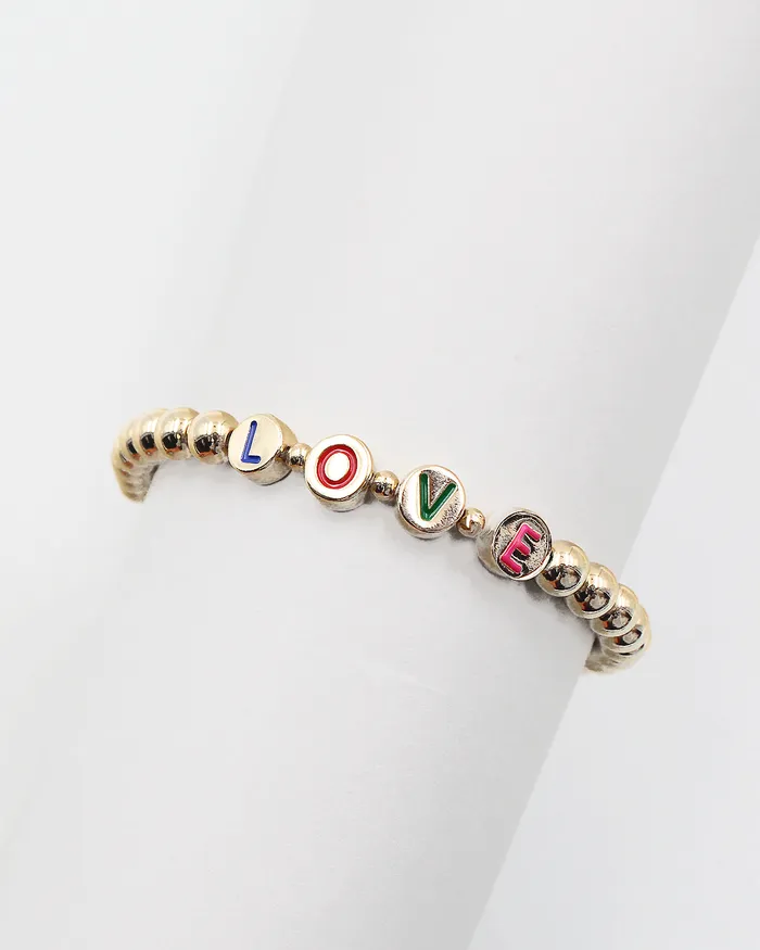 Bracelets LOVE Word Bead Bracelet CHECK20241 Bracelets LOVE Word Bead Bracelet CHECK20241