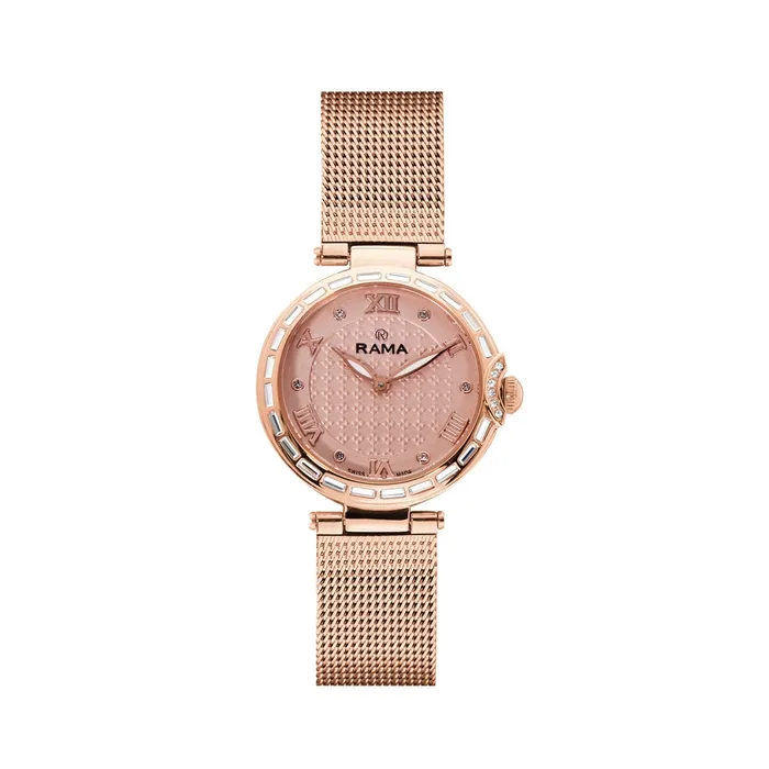 Bracelets Rama Rama Ladies Quartz Watch Rosegold Plated Stainless Steel Case With Rosegold Color Dial Rosegold Plated Mesh Metal Bracelet Bracelets Rama Rama Ladies Quartz Watch Rosegold Plated Stainless Steel Case With Rosegold Color Dial Rosegold Plated Mesh Metal Bracelet