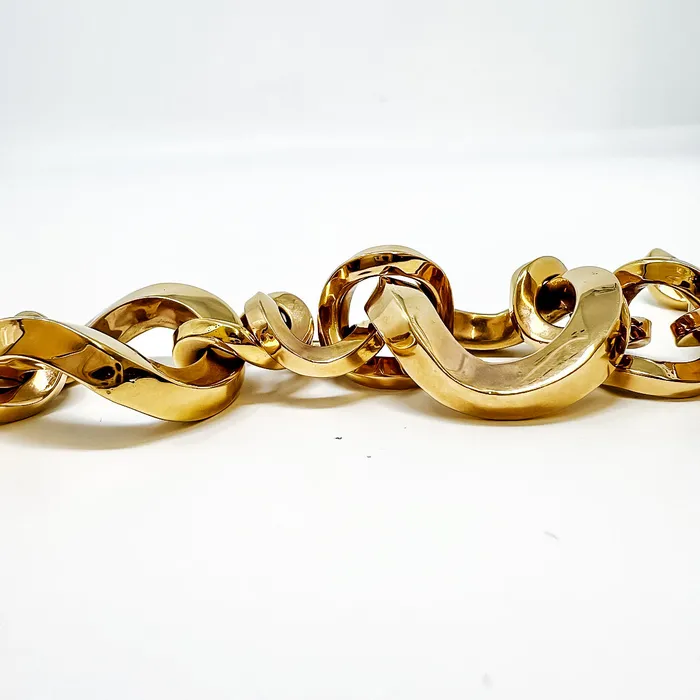 Bracelets Roberto Coin Roberto Coin 18K Gold Round Wavy Link Bracelet