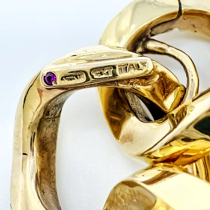 Bracelets Roberto Coin Roberto Coin 18K Gold Round Wavy Link Bracelet