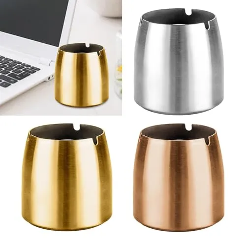 Bracelets Tapered Ash Holder Portable Stainless Steel Ashtray for Villas Outdoor Patio ArgentHome Garden1 Stainless steel ashtray Dropshipped via Social Commerce Network