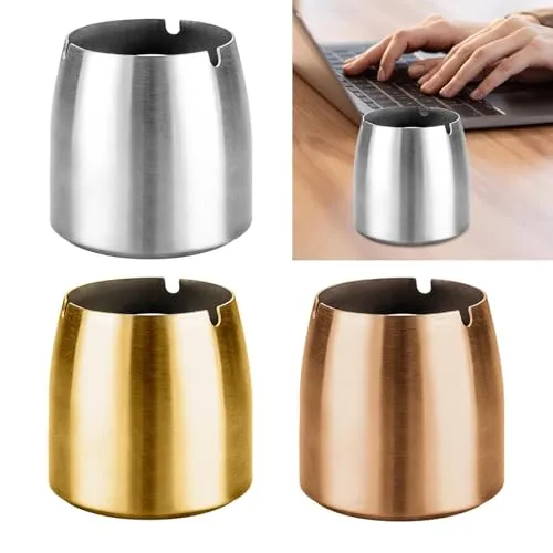 Bracelets Tapered Ash Holder Portable Stainless Steel Ashtray for Villas Outdoor Patio ArgentHome Garden1 Stainless steel ashtray Dropshipped via Social Commerce Network