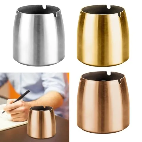 Bracelets Tapered Ash Holder Portable Stainless Steel Ashtray for Villas Outdoor Patio ArgentHome Garden1 Stainless steel ashtray Dropshipped via Social Commerce Network