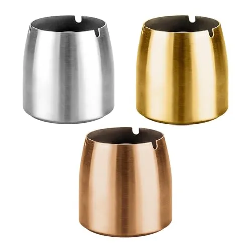 Bracelets Tapered Ash Holder Portable Stainless Steel Ashtray for Villas Outdoor Patio ArgentHome Garden1 Stainless steel ashtray Dropshipped via Social Commerce Network