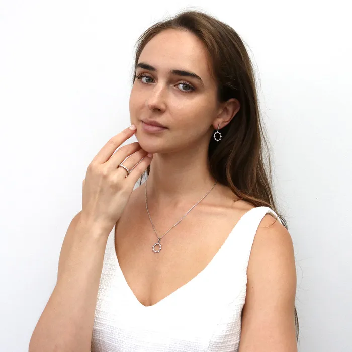Bubble Bezel CZ Eternity Ring Set in Sterling Silver BERRICLE Rings