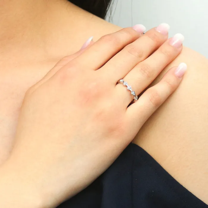 Bubble Bezel CZ Eternity Ring Set in Sterling Silver BERRICLE Rings