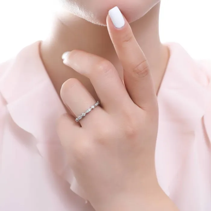 Bubble Bezel CZ Eternity Ring Set in Sterling Silver BERRICLE Rings