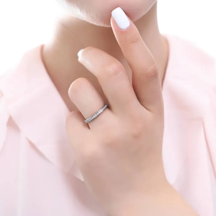 Bubble Bezel CZ Eternity Ring Set in Sterling Silver BERRICLE Rings
