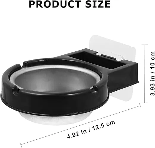 Calyrex Wall Mounted Bathroom Ashtray Stainless Steel Round Shape Ashtray Storage Holder White Stainless Steel Ashtray 1 Pcs Dropshipped via Social Commerce Network Bracelets