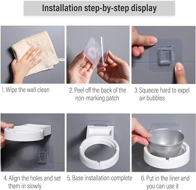 Calyrex Wall Mounted Bathroom Ashtray Stainless Steel Round Shape Ashtray Storage Holder White Stainless Steel Ashtray 1 Pcs Dropshipped via Social Commerce Network Bracelets