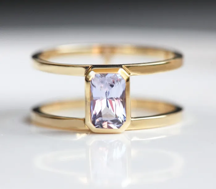 Capucinne Luciana Sapphire Diamond Ring Set Rings