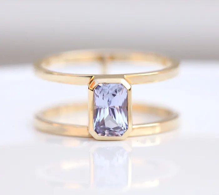 Capucinne Luciana Sapphire Diamond Ring Set Rings