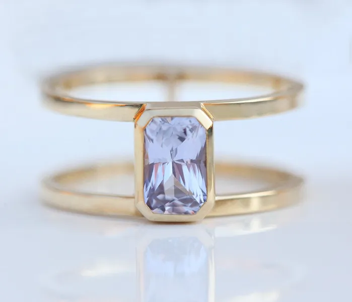 Capucinne Luciana Sapphire Diamond Ring Set Rings