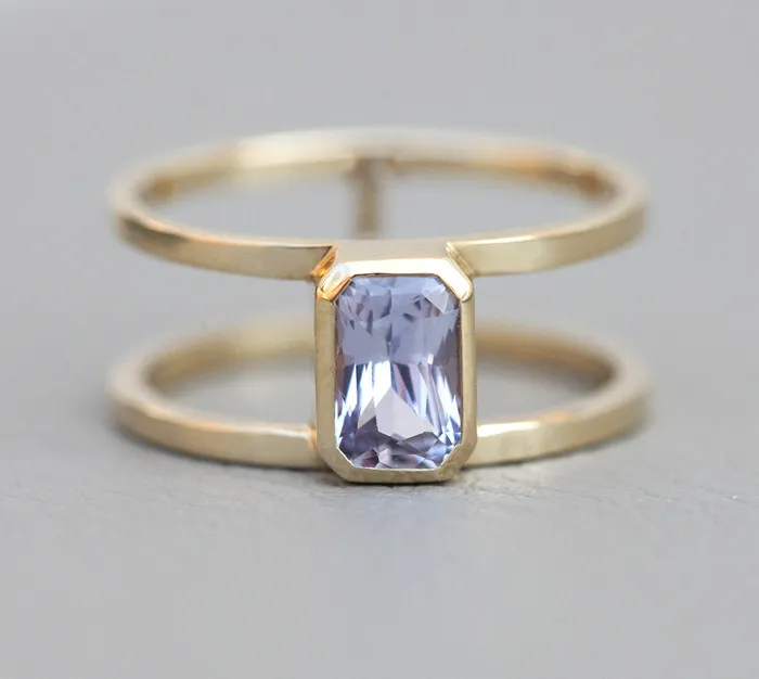 Capucinne Luciana Sapphire Diamond Ring Set Rings