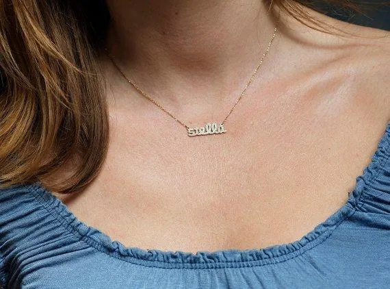 capucinne Necklaces Personalized Name Necklace With Birthstone Inlay