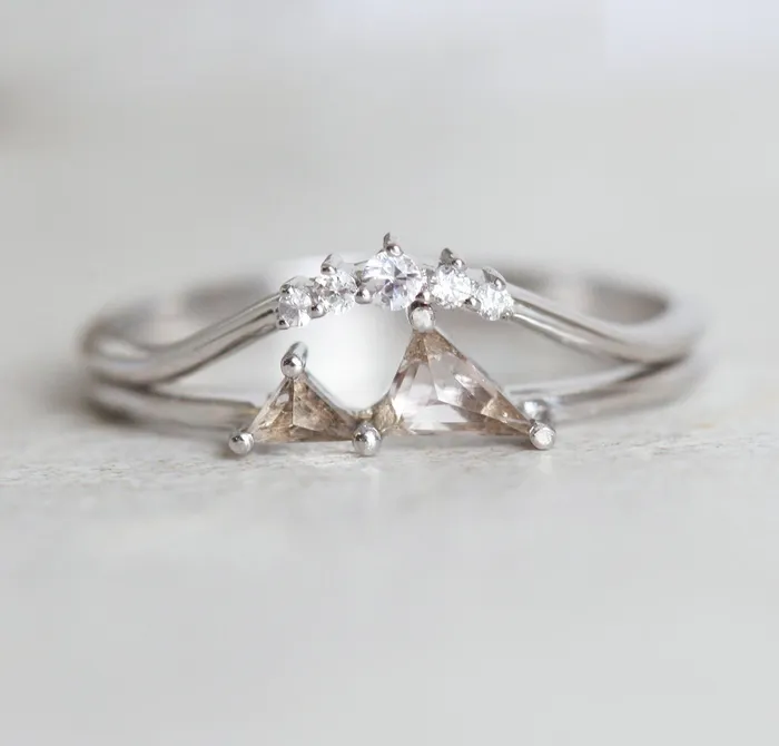 Capucinne Rings Gemstone Mountain Ring Mountain Ring Gold Ready to Ship