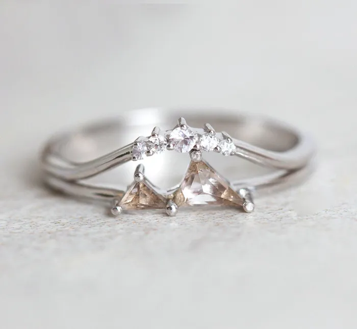 Capucinne Rings Gemstone Mountain Ring Mountain Ring Gold Ready to Ship