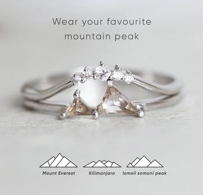 Capucinne Rings Gemstone Mountain Ring Mountain Ring Gold Ready to Ship