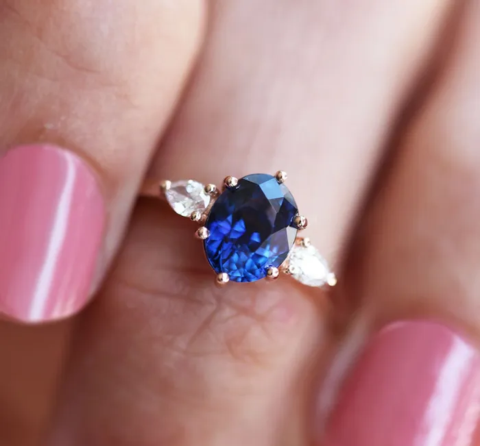 Capucinne Rings Minerva Sapphire Diamond Ring