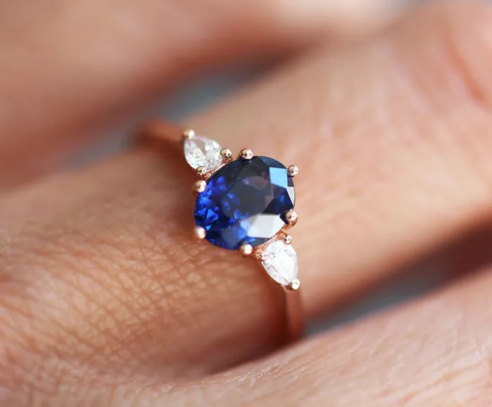 Capucinne Rings Minerva Sapphire Diamond Ring