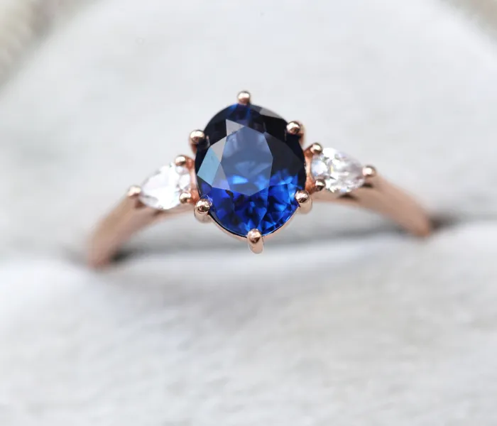 Capucinne Rings Minerva Sapphire Diamond Ring