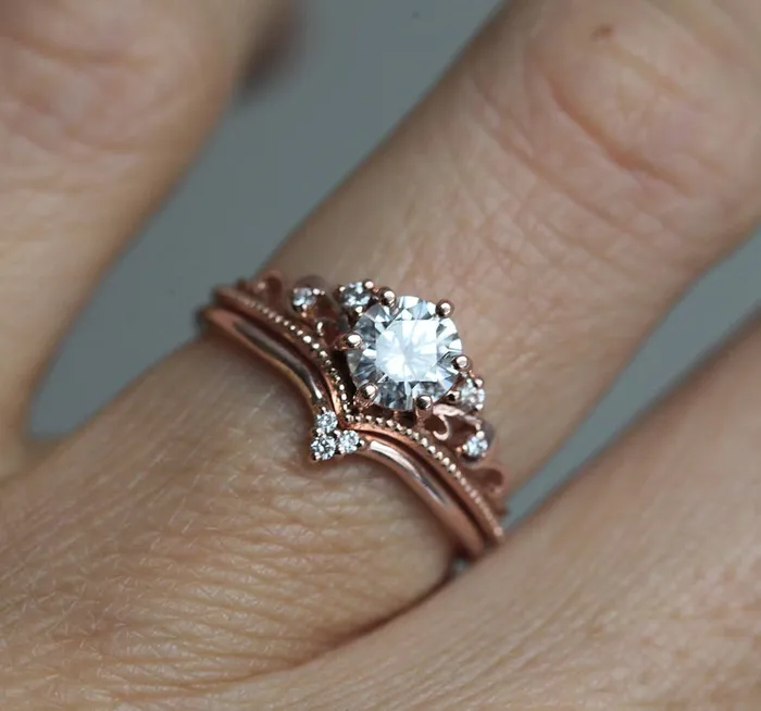 capucinne Rings Moissanite Engagement Ring Or Ring Set With Diamonds