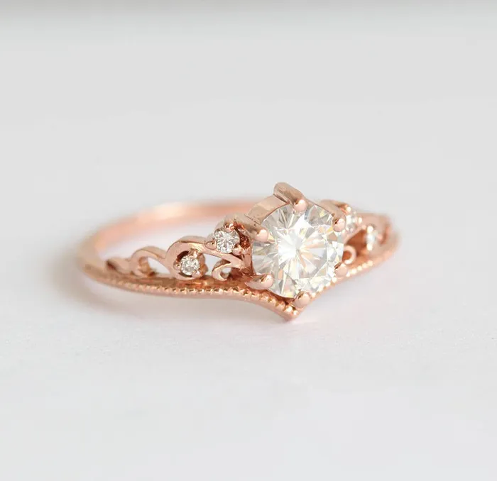 capucinne Rings Moissanite Engagement Ring Or Ring Set With Diamonds