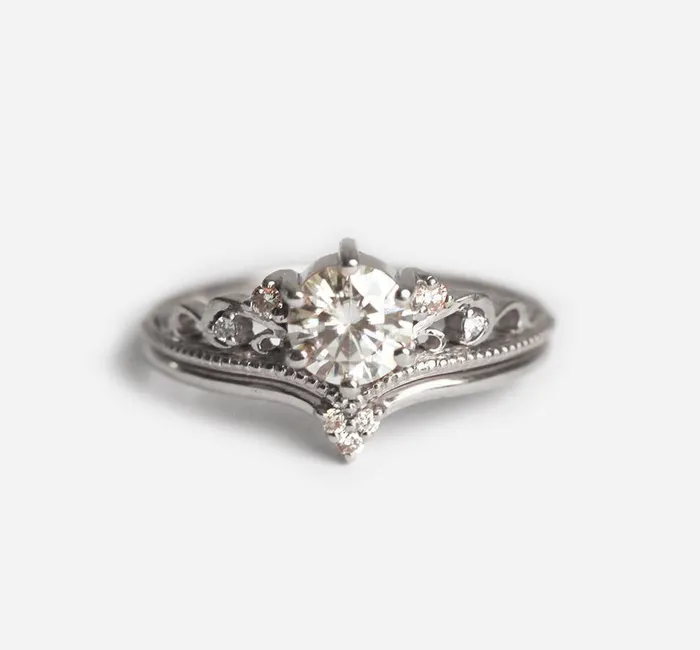 capucinne Rings Moissanite Engagement Ring Or Ring Set With Diamonds